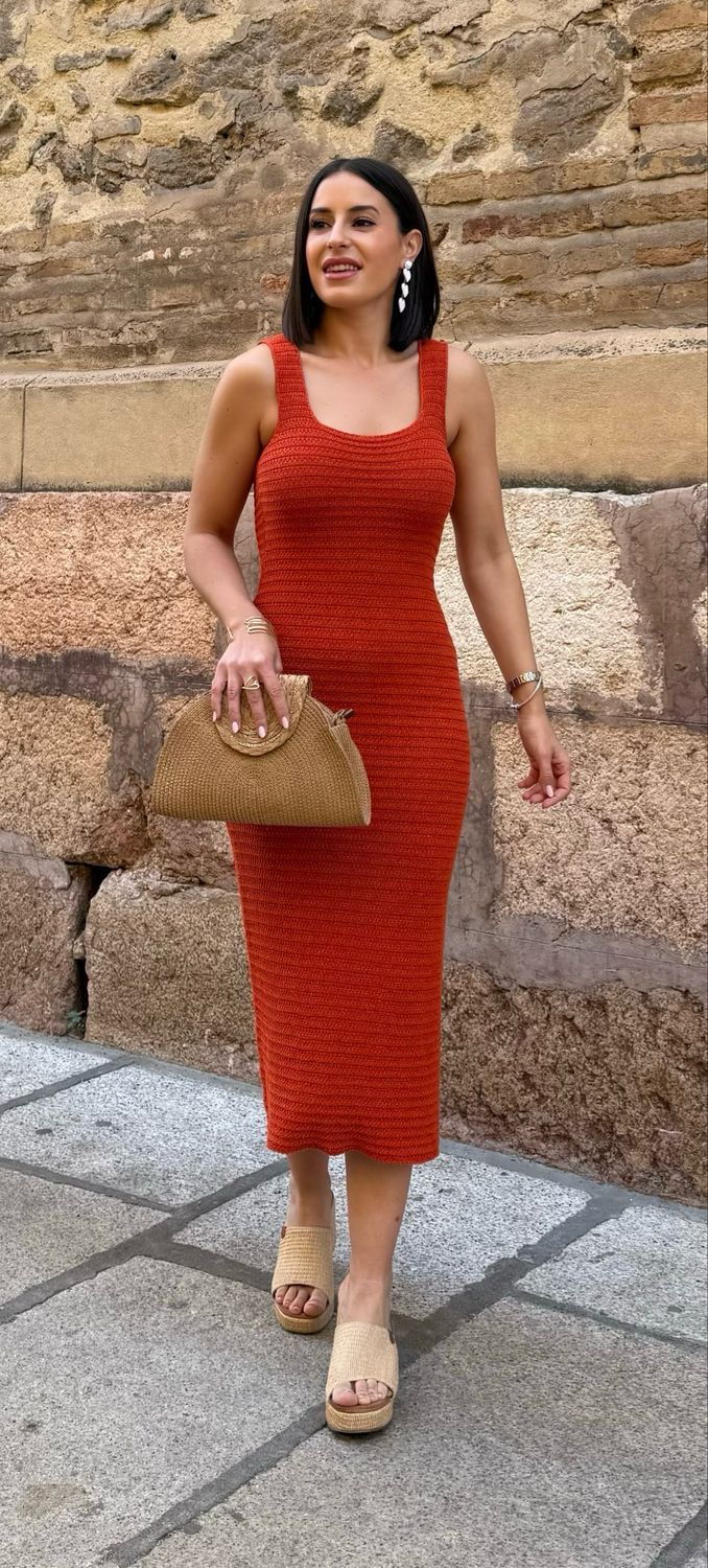 Vestido Hilo Salma Naranja