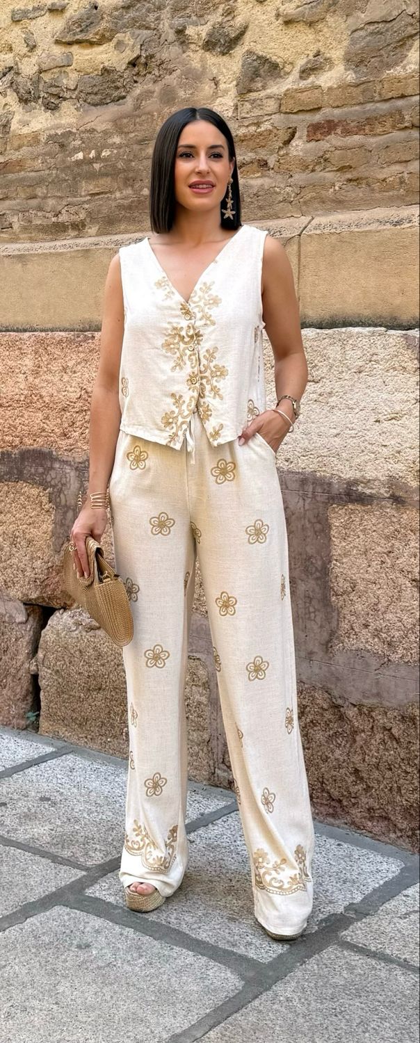 Conjunto Lino + Bordados