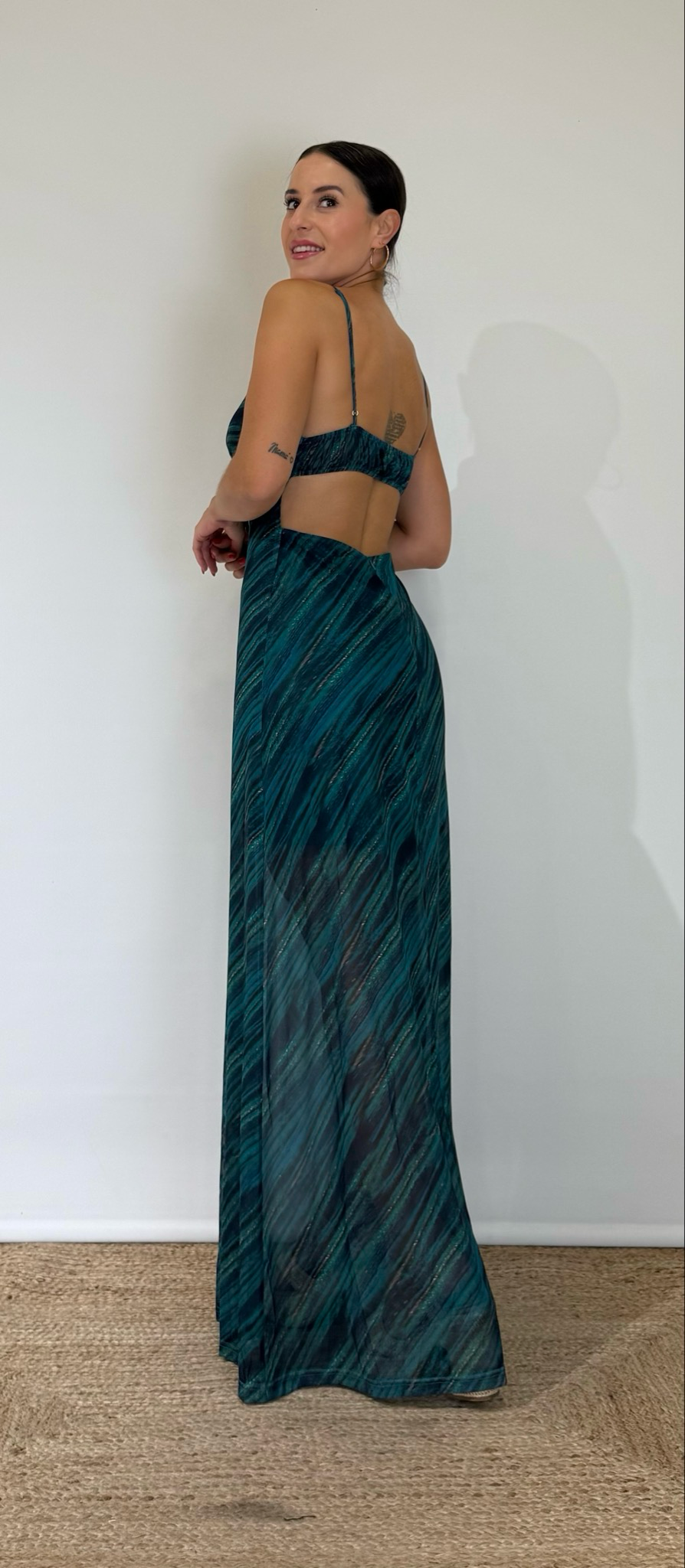 Vestido Gasa Verdoso