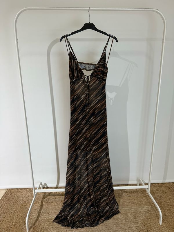 Vestido Gasa Marrón