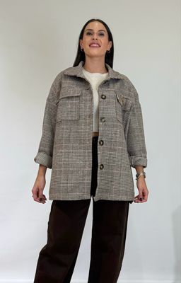 Cazadora Cuadros Marrón Cazadora Cuadros Marrón