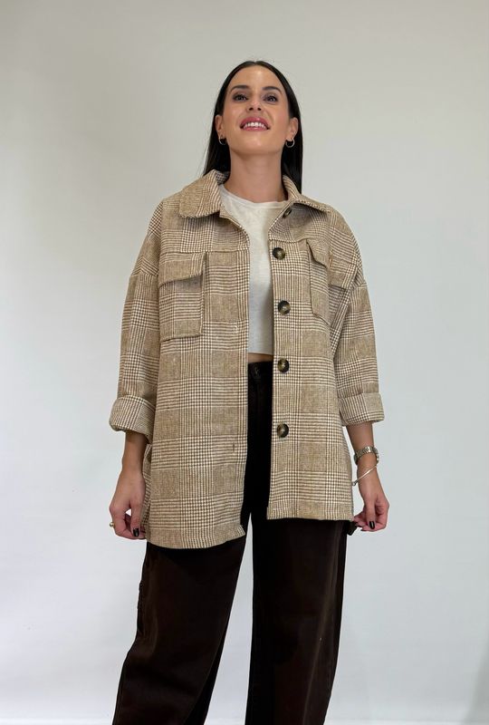 Cazadora Cuadros Camel
