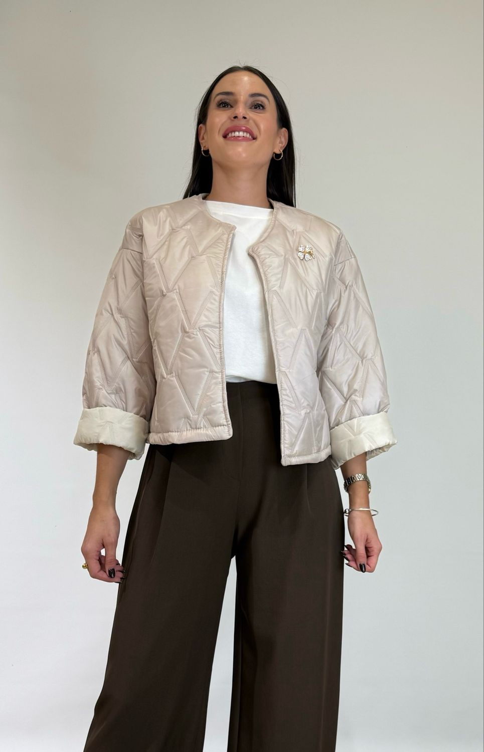 Chaqueta Acolchada Beige Chaqueta Acolchada Beige