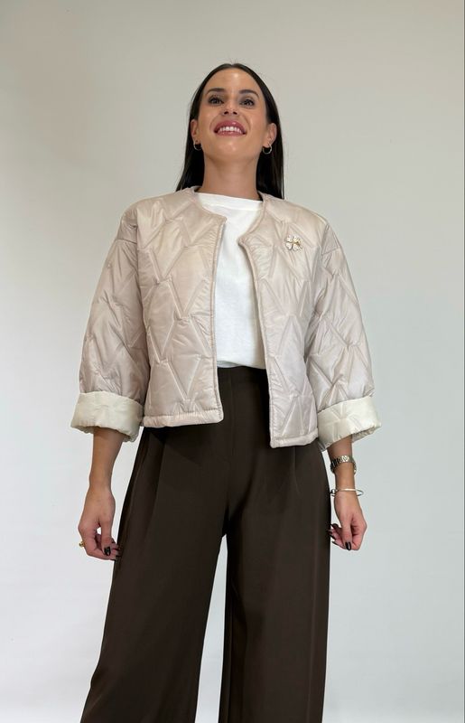 Chaqueta Acolchada Beige
