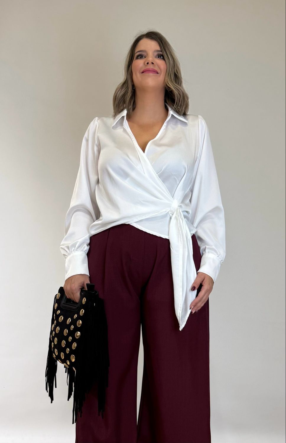 Blusa Satinada Cruzada Blusa Satinada Cruzada