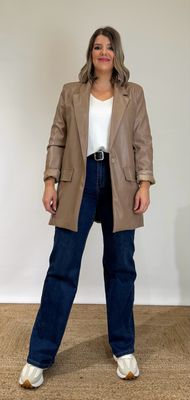 Blazer Oversize Polipiel Camel Blazer Oversize Polipiel Camel