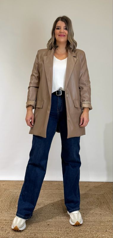 Blazer Oversize Polipiel Camel Blazer Oversize Polipiel Camel