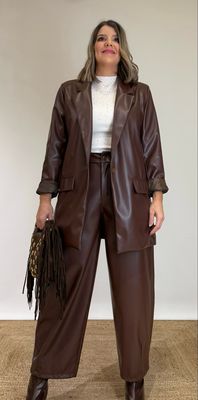 Blazer Oversize Polipiel Marrón Blazer Oversize Polipiel Marrón