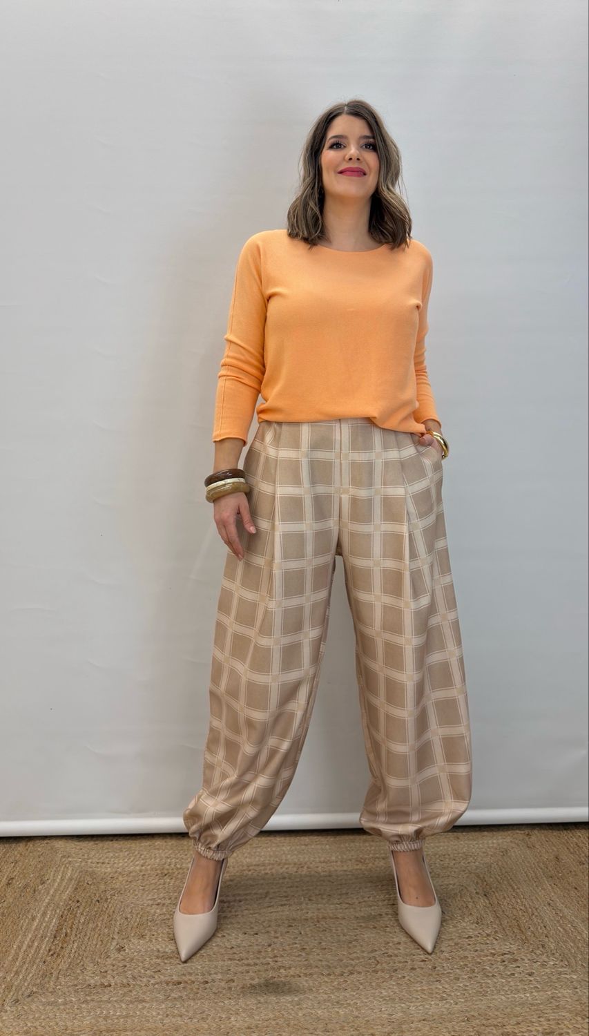 Pantalón balloon cuadros