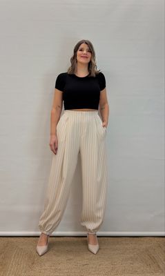 Pantalón balloon diplomático beige