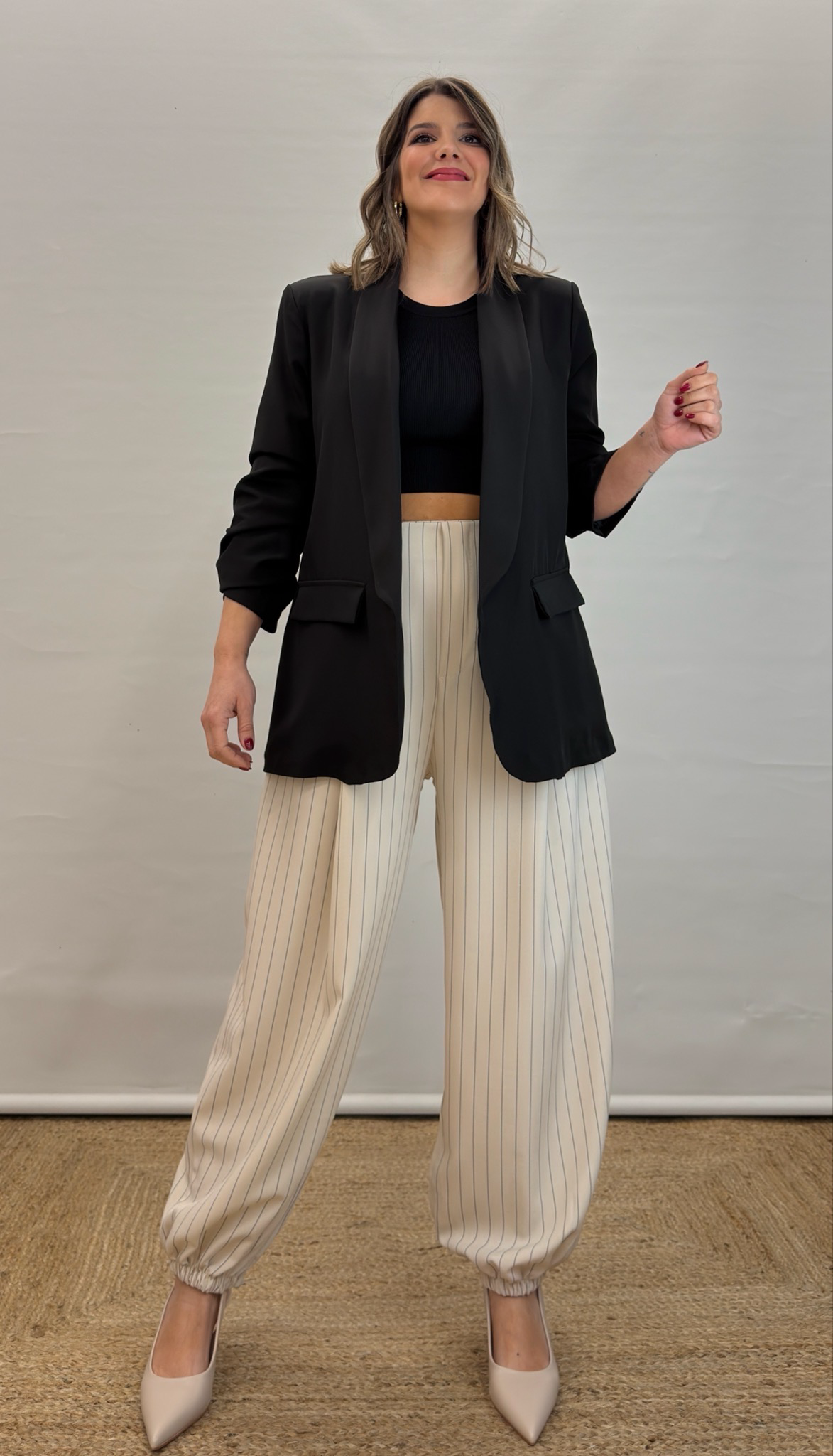 Pantalón balloon diplomático beige