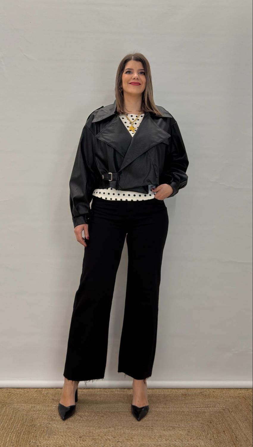 Cazadora efecto piel