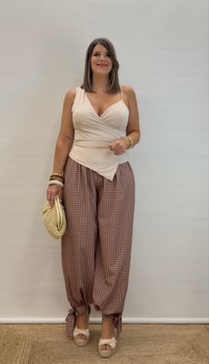 Pantalón lazada cuadros Pantalón lazada cuadros