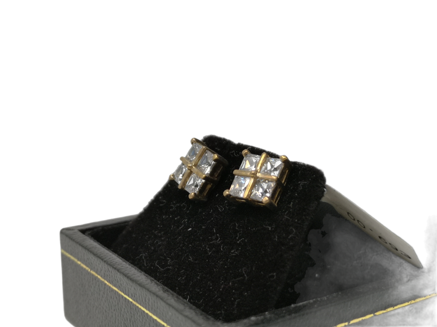 9ct Gold CZ Earrings Unisex