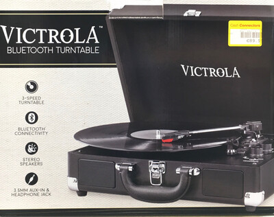 Victrola Vintage 3-Speed Bluetooth Portable Suitcase Record Player with Built-in Speaker