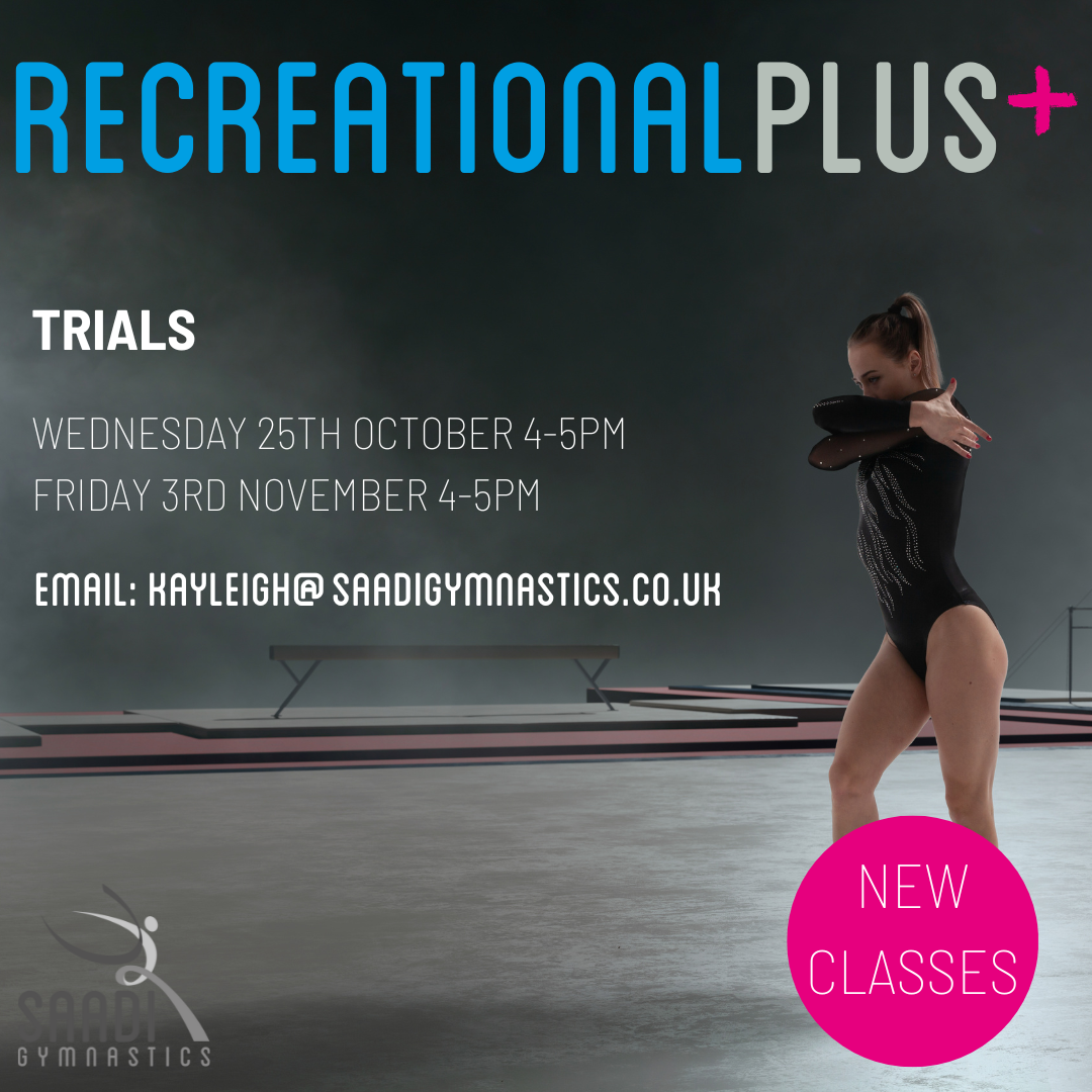 RECREATIONAL PLUS TRIAL - WEDS 25TH OCTOBER 5-6PM