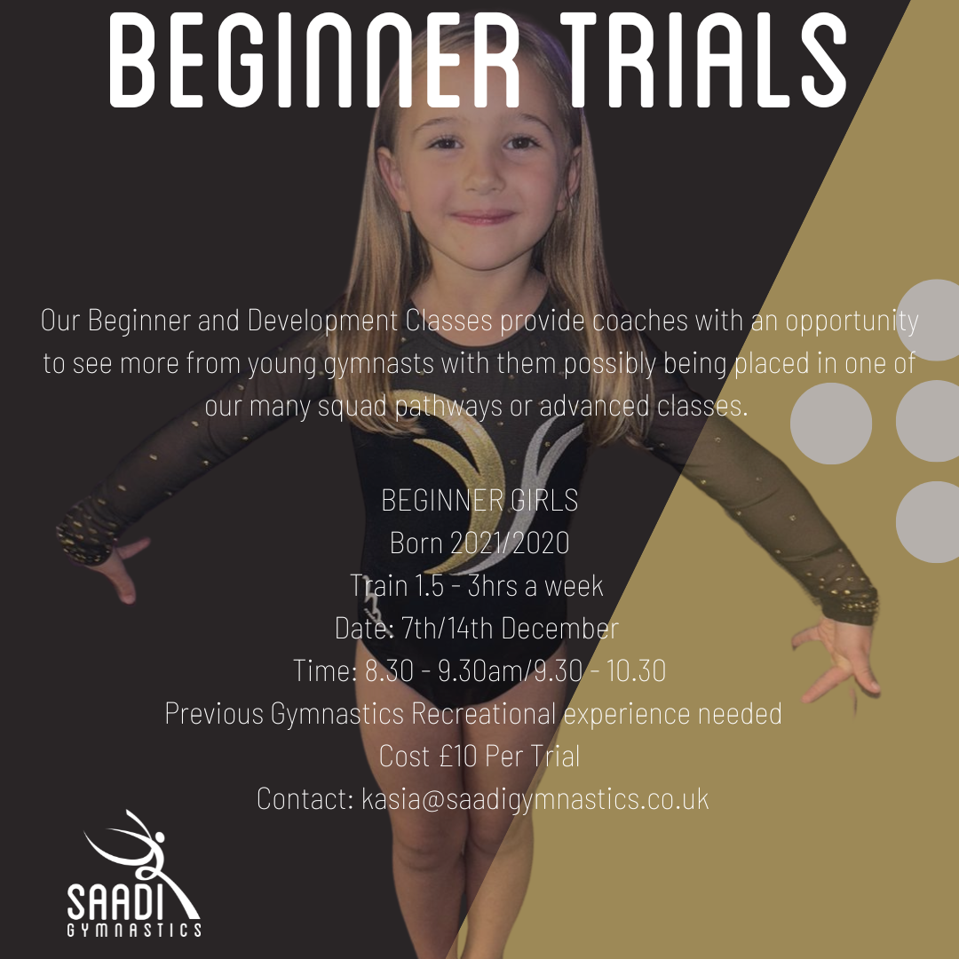 BEGINNER GIRLS TRIAL 14TH DECEMBER 9.30 - 10.30