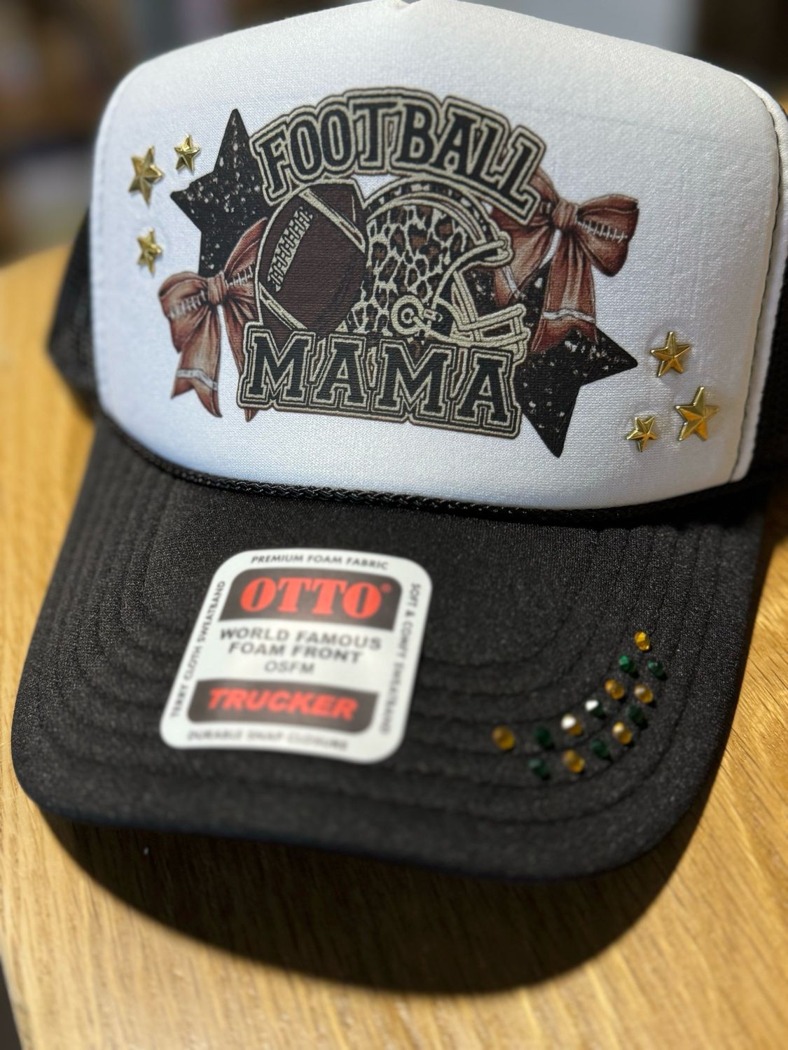 Football Mama Hat With Rhinestones