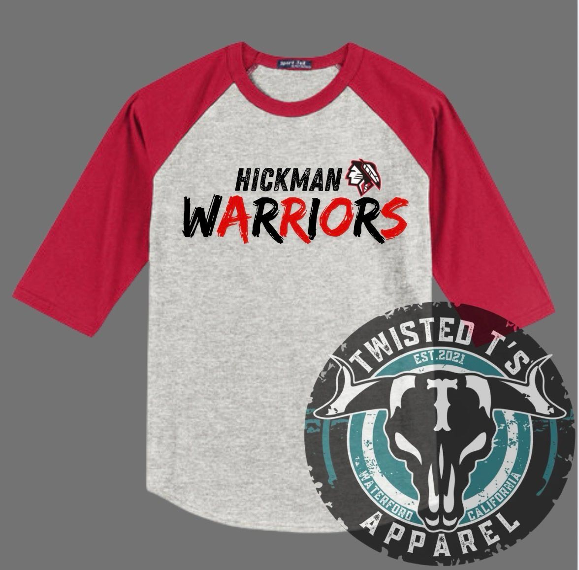 Hickman Warriors Distressed Raglan Tee