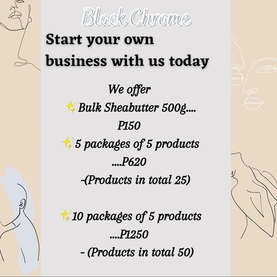START UP- Five packages of 5 products (25 products)