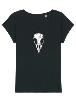 Woman’s Round Neck “Crow Skull” T-shirt
