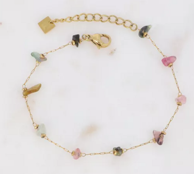 Bracelet Morriss doré et tourmalines