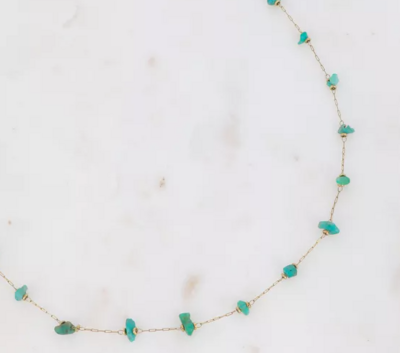 Collier Morriss doré et Amazonites