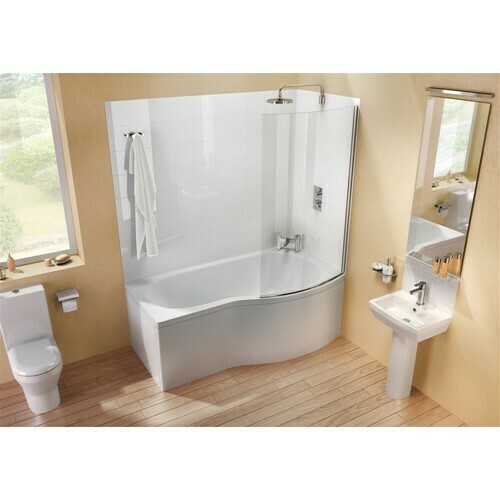 Britton Cleargreen EcoRound 1700 x 740/900mm Shower Bath - Right Hand (incl. feet) CGR22