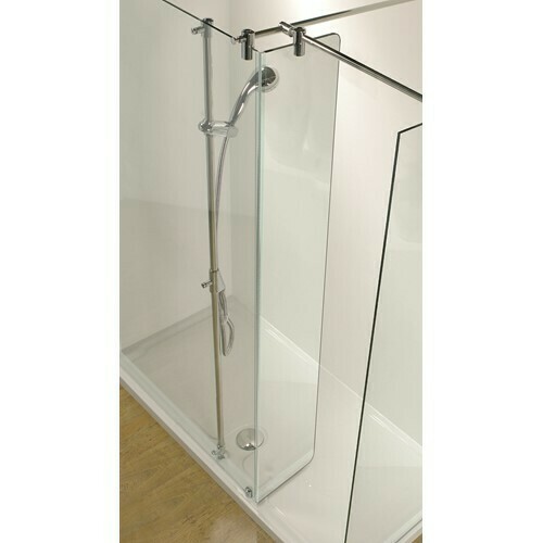 Kudos Ultimate Wetroom Fixed Deflector Panel - 8mm Glass - Chrome 255mm 5WPDEFP
