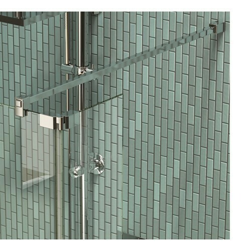 Kudos Ultimate Wetroom Hinged Deflector Panel 300mm Left Hand - 8mm Glass - Chrome 5WPHINDPLH