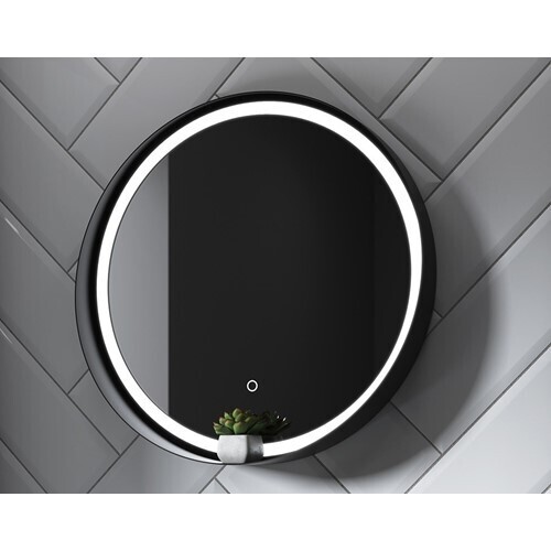 Sensio Dawn Illuminated Mirror with Integrated Shelf - Matte Black SE30398T0