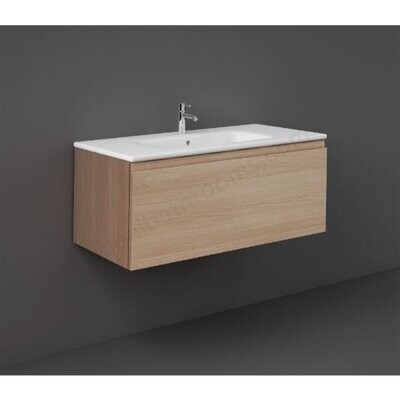 RAK Ceramics Joy Uno Wall Hung 1 Drawer Vanity Unit ONLY 1000mm (Scandinavian Oak) UNOWH100SOK