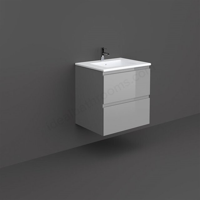 RAK Ceramics Joy Wall Hung 2 Drawer Vanity Unit ONLY 600mm (Urban Grey) JOYWH060UGY TAP NOT INCLUDED SINK NOT INCLUDED