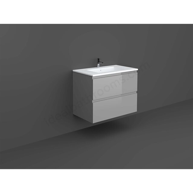 RAK Ceramics Joy Wall Hung 2 Drawer Vanity Unit 800mm (Urban Grey) JOYWH080UGY UNIT ONLY TAP NOT INCLUDED SINK NOT INCLUDED