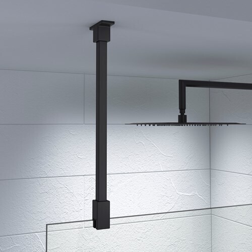 Kudos Ultimate 600mm Glass To Ceiling Stabilising Bar - Matt Black 10WPGCMBK