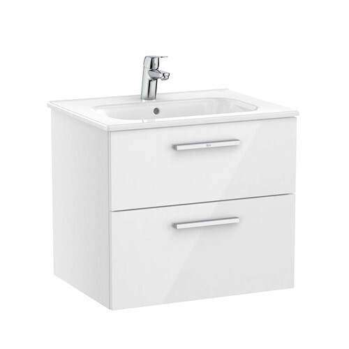 Roca Victoria 600mm 2 Drawer Unit and Basin - Gloss White A851592806