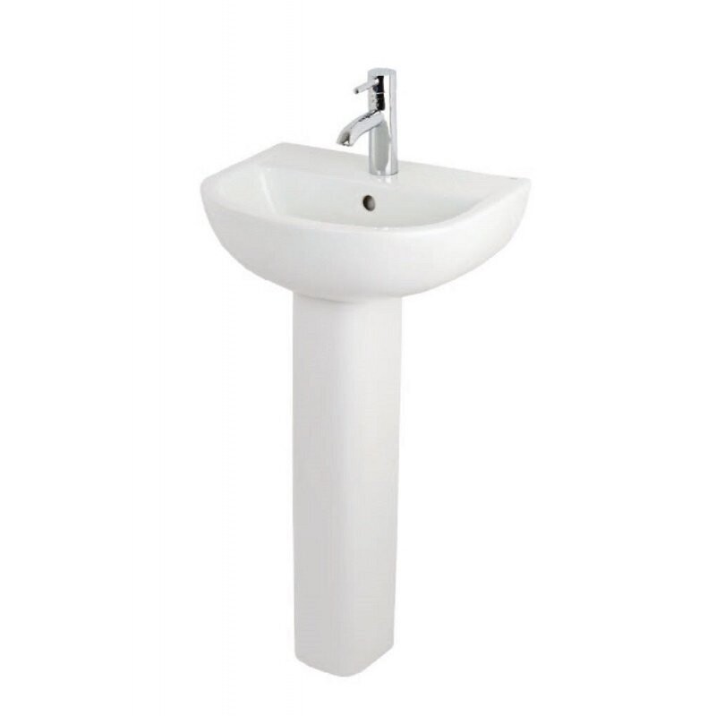 Essential Lily 450mm Pedestal Basin ONLY 1 Tap Hole EC1007