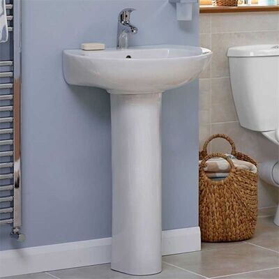 Essential Ocean Basin + Pedestal Pack 560mm Wide 2TH - White EC020