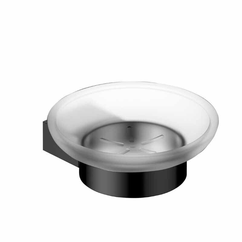 RAK - Petit Round Soap Dish Holder In Matt Black RAKPER9905-1B