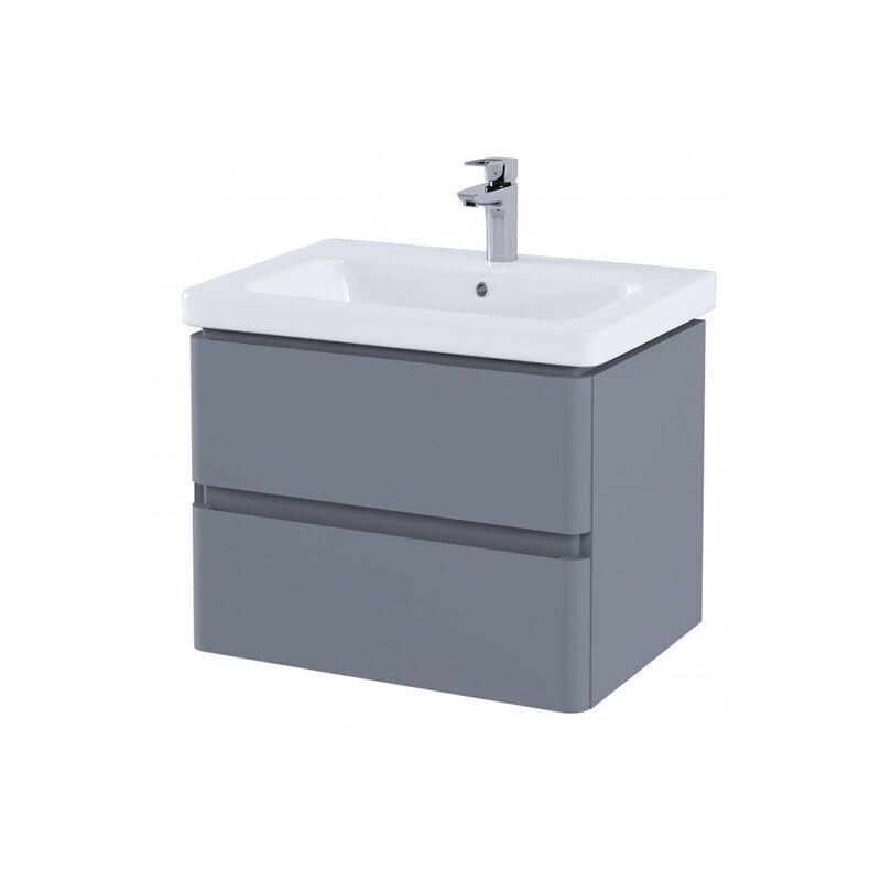 RAK-Resort 650mm Double Draw Basin Unit in Matt Grey UNIT ONLY RAKRSTWBU65603