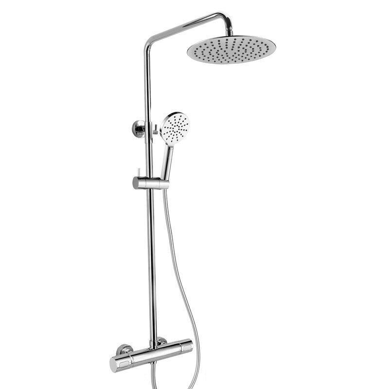 RAK-Compact Round Exposed Thermostatic Shower Column with Fixed head and Shower Kit