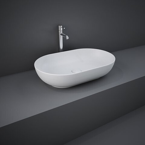 RAK-Feeling 550mm Oval Counter Top Wash Basin - Matt White FEECT5500500A BASIN ONLY, TAP NOT INCLUDED
