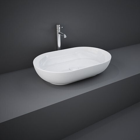 RAK-Feeling 550mm Oval Counter Top Wash Basin - Alpine White FEECT5500AWHA