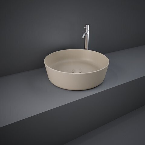 RAK-Feeling 420mm Round Counter Top Wash Basin - Matt Cappuccino FEECT4200514A BASIN ONLY, TAP NOT INCLUDED