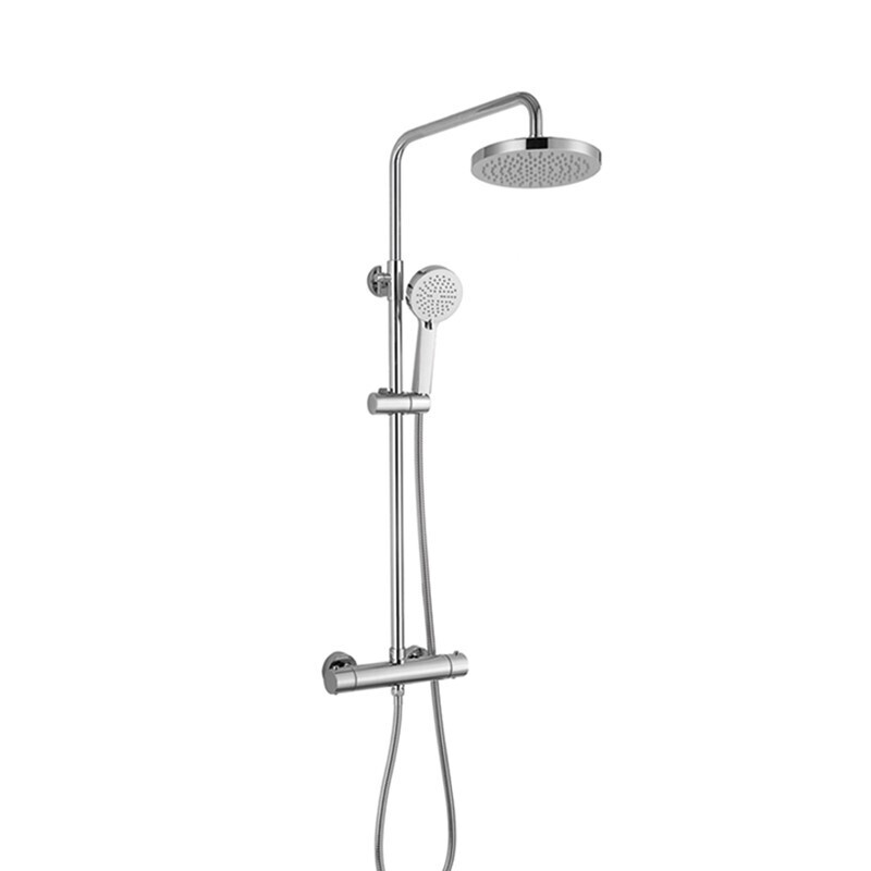 RAK Ceramics Cool Touch Round Thermostatic Shower Column with Fixed Head and Shower Kit (WRAS) RAKSHW6011