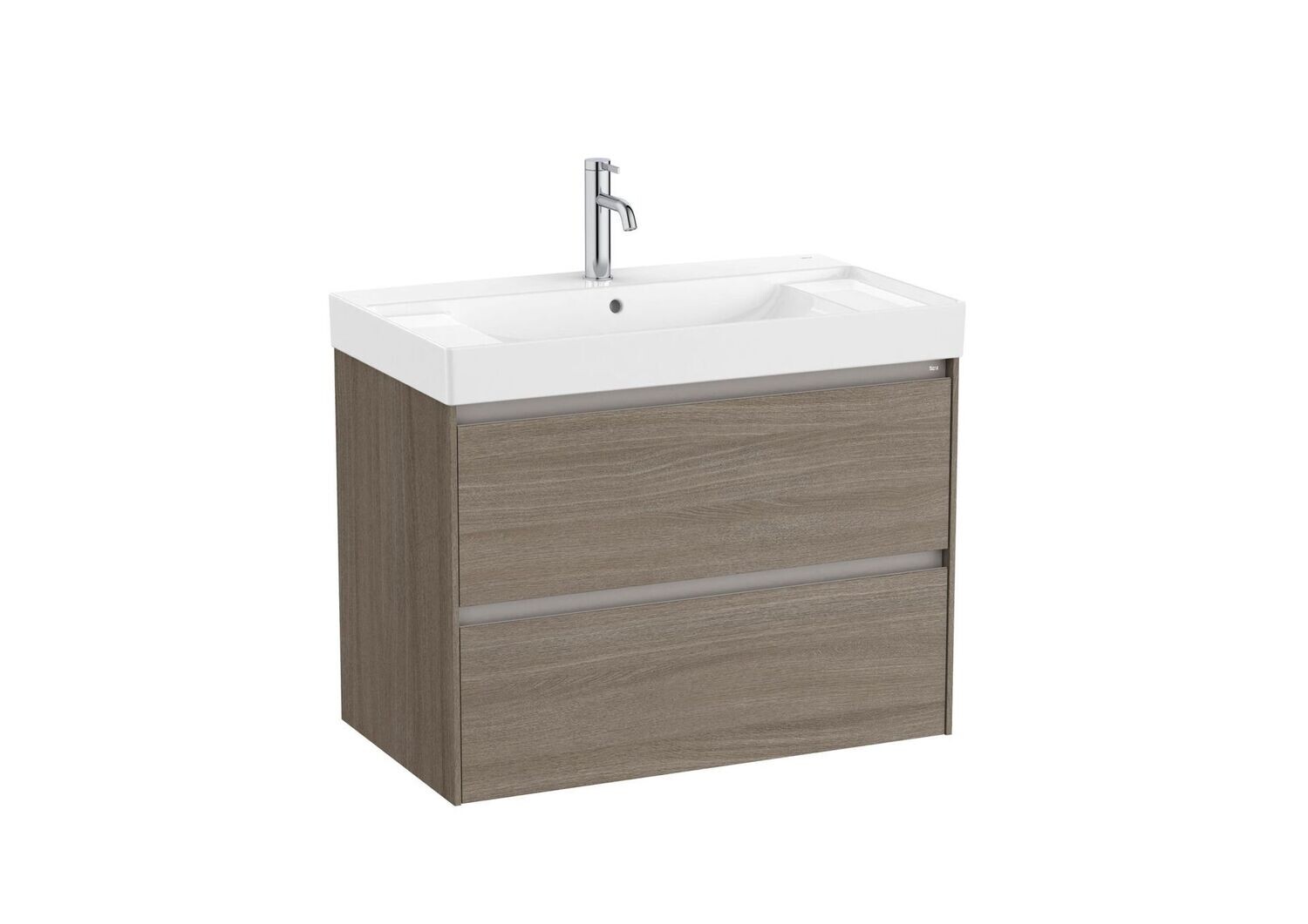 Roca Ona Unik 800mm 2 Drawer Vanity Unit ONLY (Dark Elm) A857630511