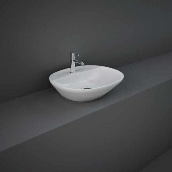 RAK-Variant Oval Counter Wash Basin ONLY 500mm 1TH with Tap Ledge - VARCT25001AWHA