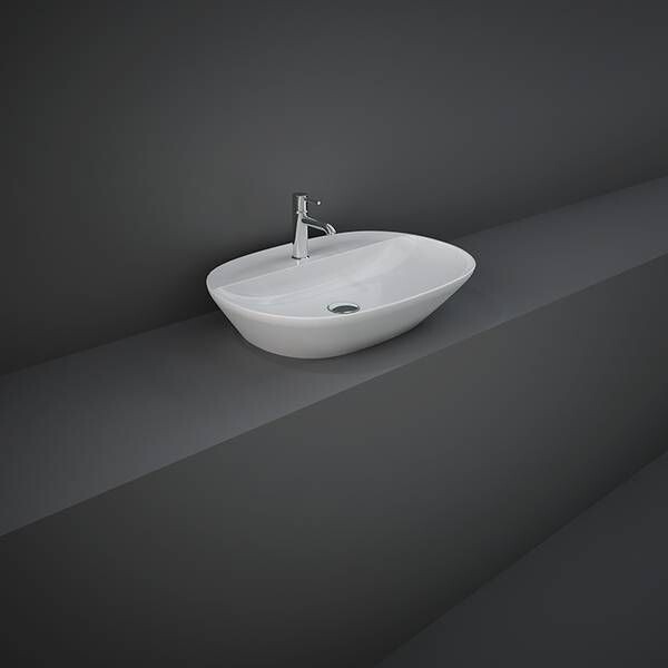 RAK-Variant Elongated Oval Counter Top Wash Basin ONLY 600mm 1TH with Tap Ledge - VARCT36001AWHA