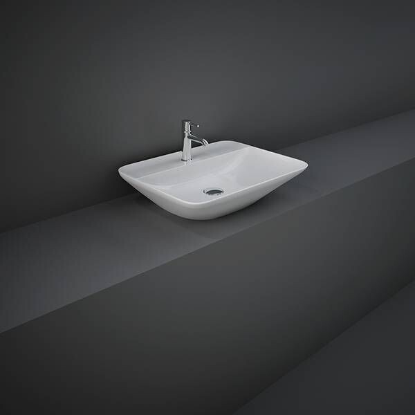 RAK-Variant Rectangular Counter Top Wash Basin ONLY 550mm 1TH with Tap Ledge - VARCT55501AWHA