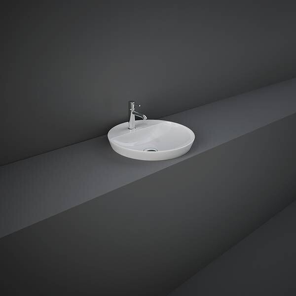 RAK-Variant Round Drop-In Wash Basin ONLY 420mm 1TH with Tap Ledge - VARDI14201AWHA